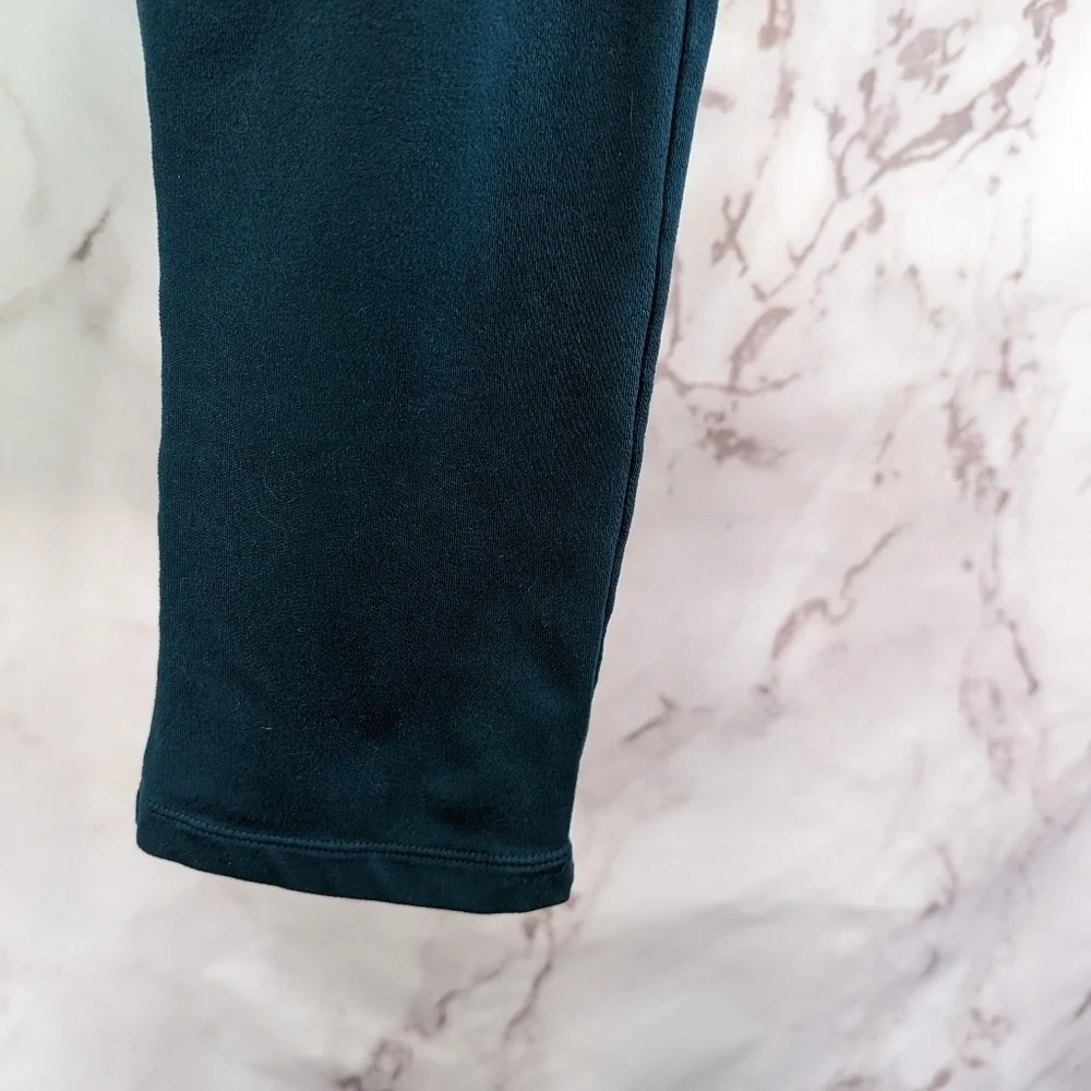 Prana Leggings Womens Small Green Foldover Waistband Ruched Crop Capri Ties - Picture 4 of 9